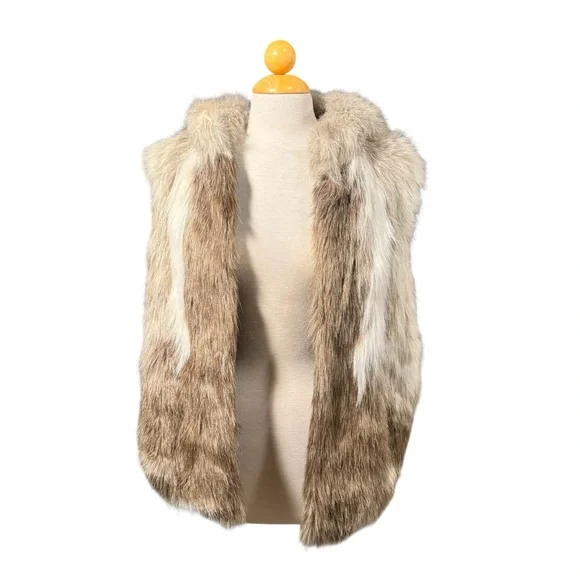 a new day Faux Fur Vest in Brown and Cream - Picture 1 of 10